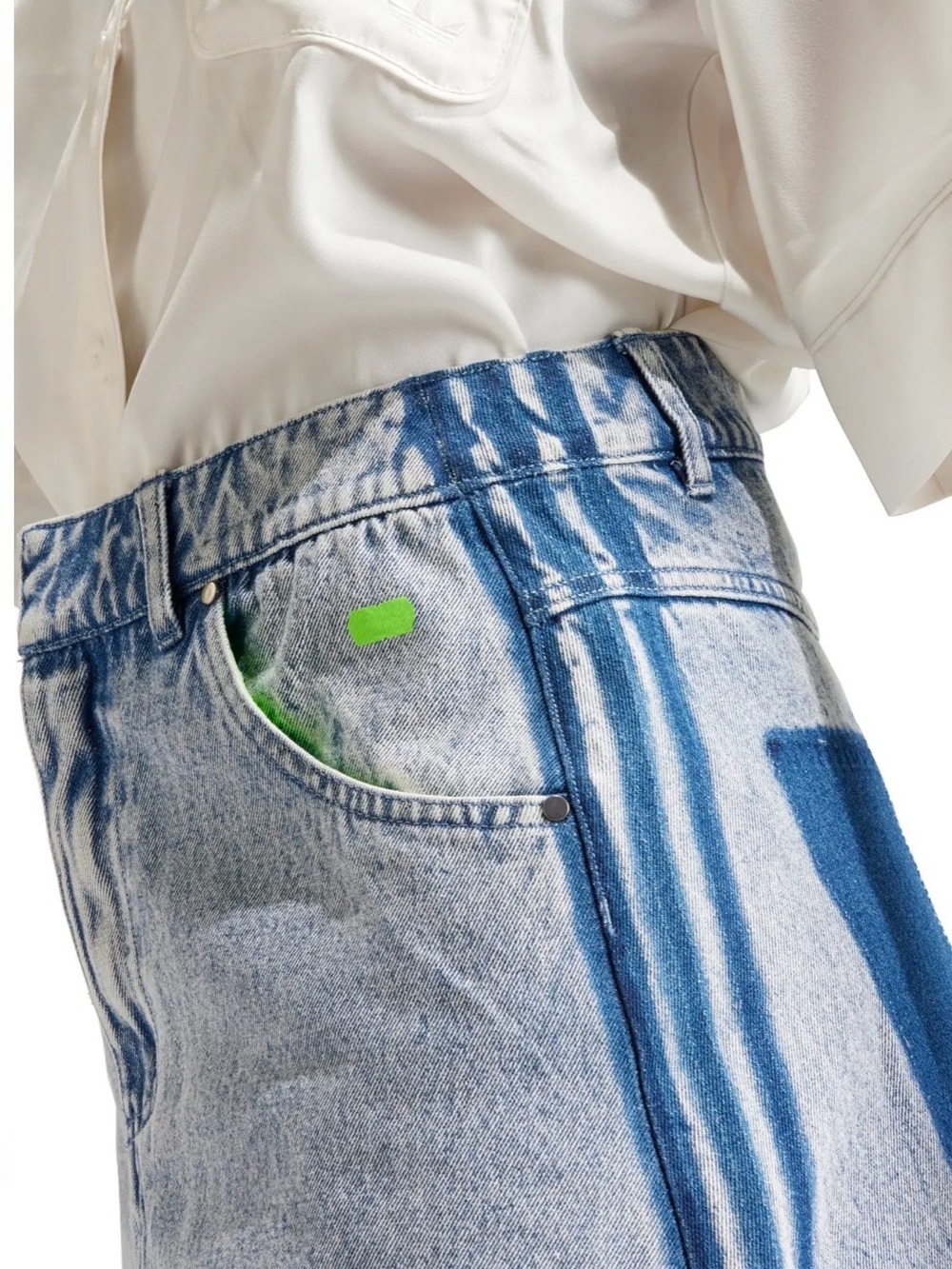 adidas Light Blue Denim Mini Skirt with Side Stripes - Picture 2 of 12
